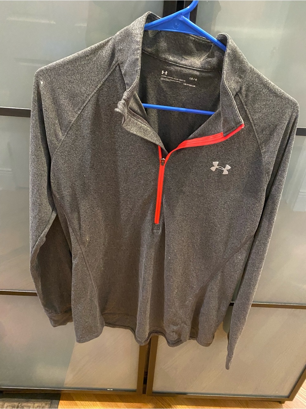 Under Armour Gray Quarter-Zip Pullover with Red Trim